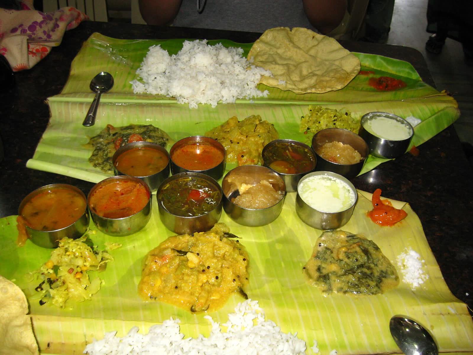 South Indian banana-leaf meal
