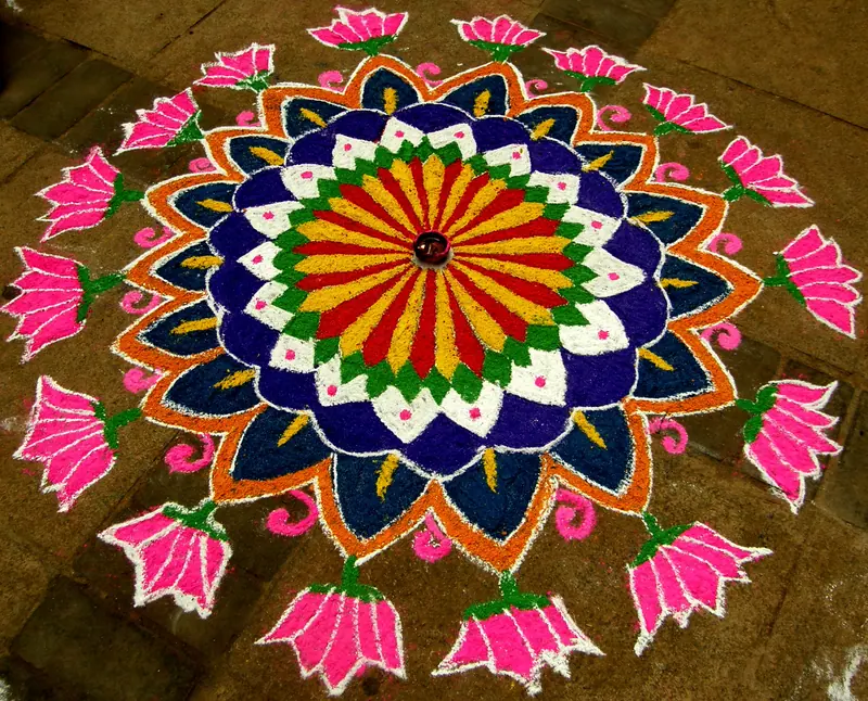 Kolam, a Tamil floor-art tradition